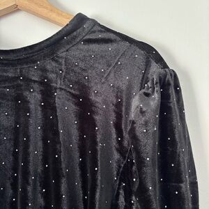 Fancy Black Crushed Velvet Dress Size L